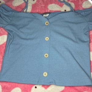 Blue off the shoulder top